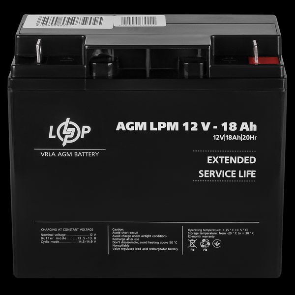 Аккумулятор AGM LPM 12V - 18 Ah LP_4133 фото