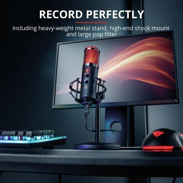 Мікрофон для ПК Trust GXT 256 Exxo, Cardioid, USB-A, 1.8м, RGB, чорний RC_23510_TRUST фото