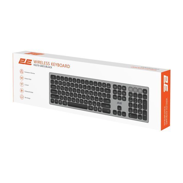 2E Клавиатура ножничная KS270 109key, WL/BT, EN/UK, серо-черный RC_2E-KS270WBGR_UA фото