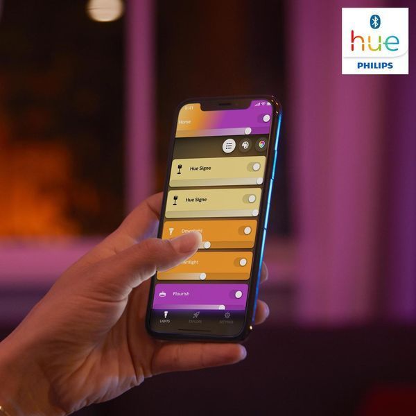Настольный светильник умный Philips Hue Iris, 2000K-6500K, RGB, ZigBee, Bluetooth, дым, белый RC_929002376101 фото