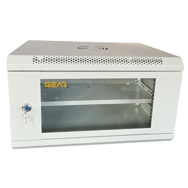 Шафа настінна серверна GEAR 6U 600x600х300 мм сірий із полицею (GWMSN-6U-600-600G) IP_GWMSN-6U-600-600G фото