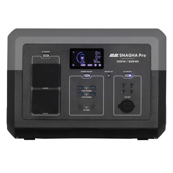 2E Портативная электростанция Snagha PRO, 1200 Вт, 1024 Вт/ч, WiFi/BT, быстрая зарядка RC_2E-PPS1210-PRO фото