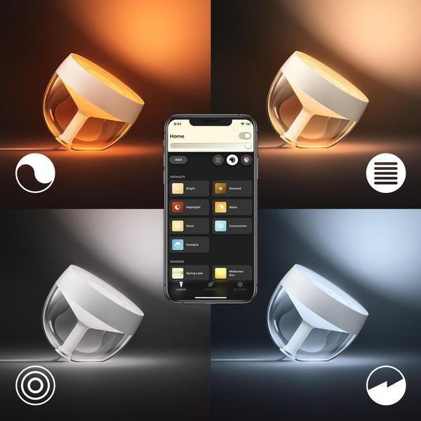 Настольный светильник умный Philips Hue Iris, 2000K-6500K, RGB, ZigBee, Bluetooth, дым, белый RC_929002376101 фото