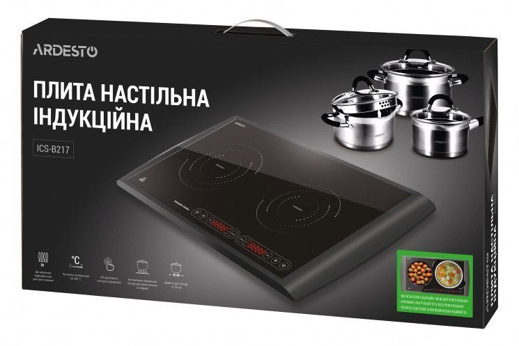 Плитка настольная Ardesto ICS-B217 индукционная, комф. - 2, горизон., 1.3+1.6Вт RC_ICS-B217 фото