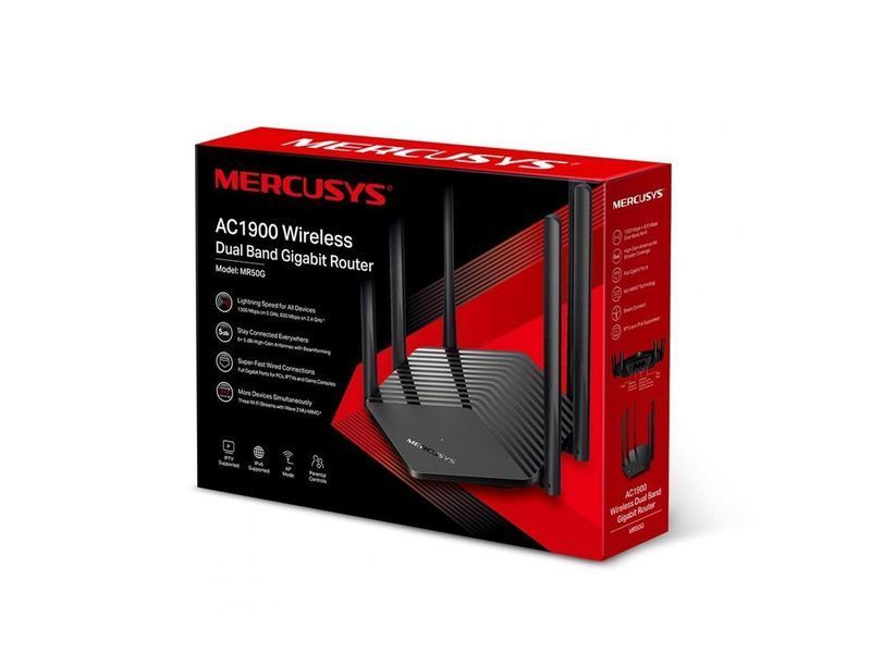 Маршрутизатор MERCUSYS MR50G AC1900, 2xGE LAN, 1xGE WAN, MESH RC_MR50G фото
