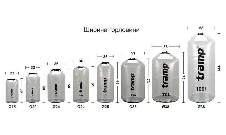 Гермомішок TRAMP PVC transparent 100л UTRA-109 TM_UTRA-109 фото