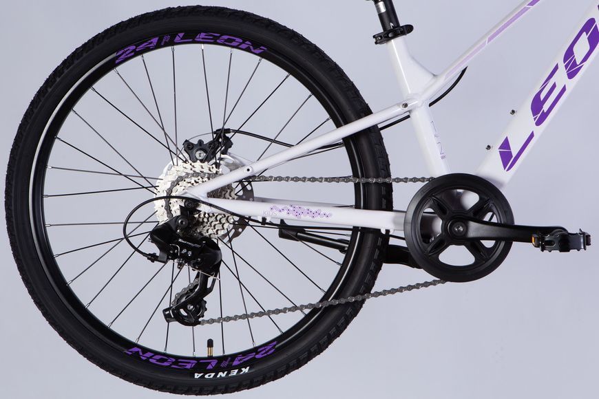 Велосипед AL 24" Leon JUNIOR DD CS рама-12" белый с сиреневым 2025 VT_OPS-LN-24-115 фото