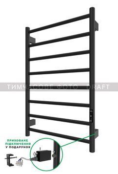 ARDESTO Полотенцесушитель электрический Classik-TR K, 770x530х80мм, таймер-регулятор, сталь, черный матовый RC_6.1.0602.06.BM фото