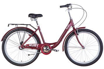 Велосипед AL 26" Dorozhnik RUBY планет. рама-17" темно-червоний (м) з багажником зад St, з крилом St 2022 SHIMANO NEXUS VT_OPS-D-26-209 фото
