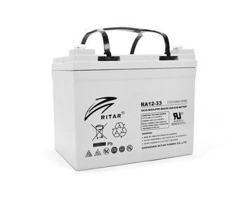 Акумуляторна батарея AGM RITAR RA12-33, Gray Case, 12V 33.0Ah ( 195 x 130 x155 (168) ) Q1 U_06237 фото