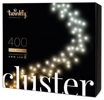 Гірлянда Smart LED Twinkly Cluster AWW, 400, Gen II, IP44 чорний кабель RC_TWC400GOP-BEU фото