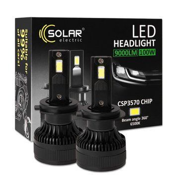 Автолампа Solar LED H7 12/24V 100W 9000Lm 6500K CSP3570 2шт LI_8607S2 фото