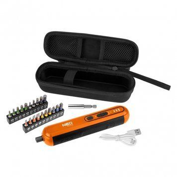 Викрутка акумуляторна Neo Tools 4В1Х1.5А&middot;год 4.5Нм 230об/хв 20 біт кейс 0.23кг RC_04-199 фото