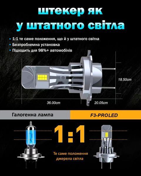 Комплект світлодіодних ламп Infolight F3-Pro H11 30W MA_Infolight F3-Pro H11 фото