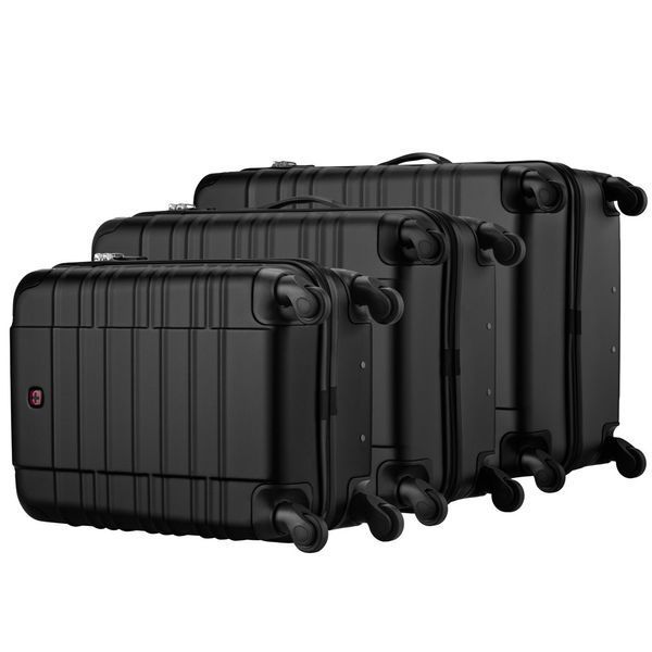 Набор чемоданов, Amplar 3 в 1, (S,M,L), пластик, 4 колеса, чёрный Wenger RC_653149 фото