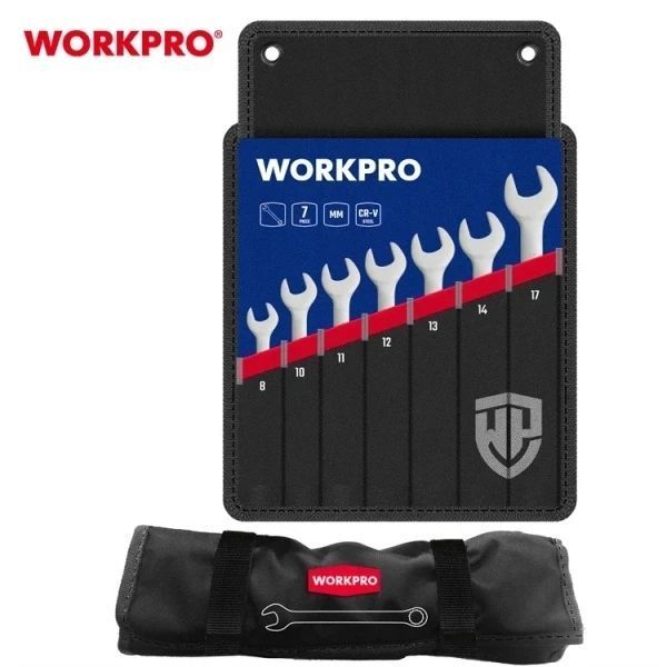 Набір ключів храпових WORKPRO (7 шт.) 8-17 мм CR-V PRO PLUS WP202562 DC_409812 фото