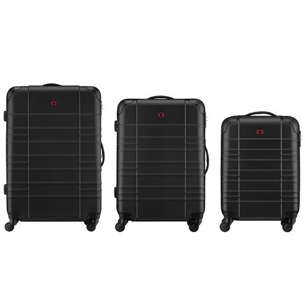 Набор чемоданов, Amplar 3 в 1, (S,M,L), пластик, 4 колеса, чёрный Wenger RC_653149 фото