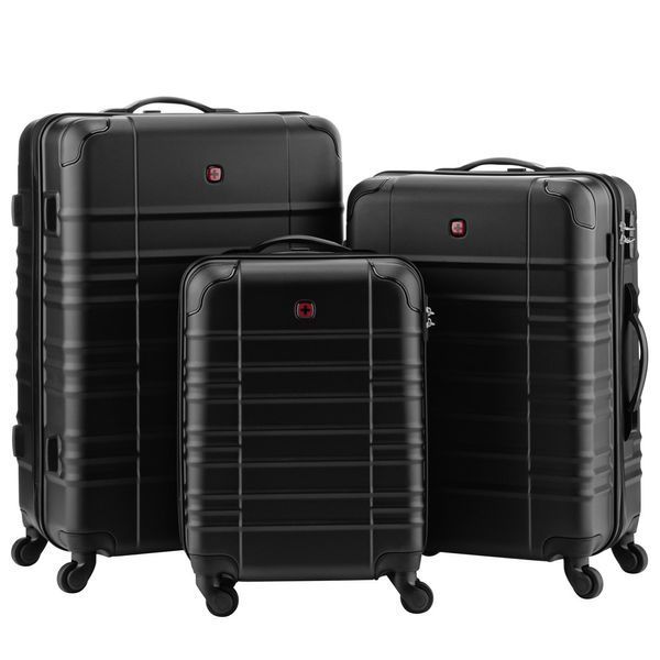 Набор чемоданов, Amplar 3 в 1, (S,M,L), пластик, 4 колеса, чёрный Wenger RC_653149 фото