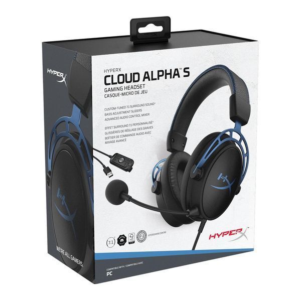 Гарнитура игровая HyperX Cloud Alpha S, 7.1, mini-jack/USB-A, 1м/1.3м, черно-синий RC_4P5L3AA фото