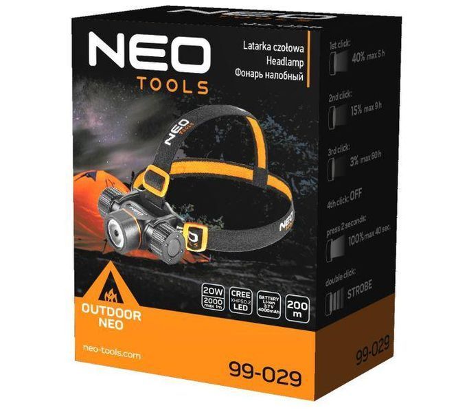 Ліхтар Neo Tools налобний 2000 люмен (99-029) RC_99-029 фото