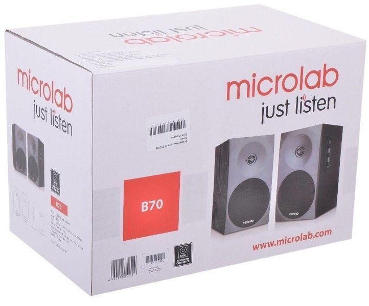 Акустическая система MICROLAB B-70 2.0, 20W, mini-jack, черный RC_B-70 фото