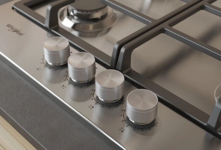 Варочная поверхность Whirlpool газовая, 60см, чугун, конфорка с двойным рядом пламени, нерж. RC_TKRL661IXEU фото