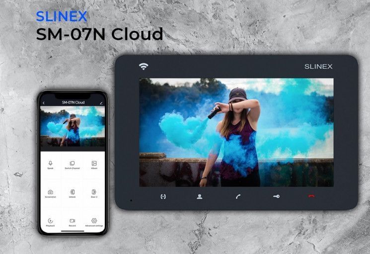 Видеодомофон Slinex SM-07N Cloud, IPS 7", детектор движения, переадресация, графитовый RC_SM-07N-CLOUD_GR фото