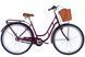 Велосипед сталь 28 Dorozhnik RETRO планет. рама-19" малиновый с багажником заднего St с корзиной Pl с крылом VT_OPS-D-28-396 фото 1