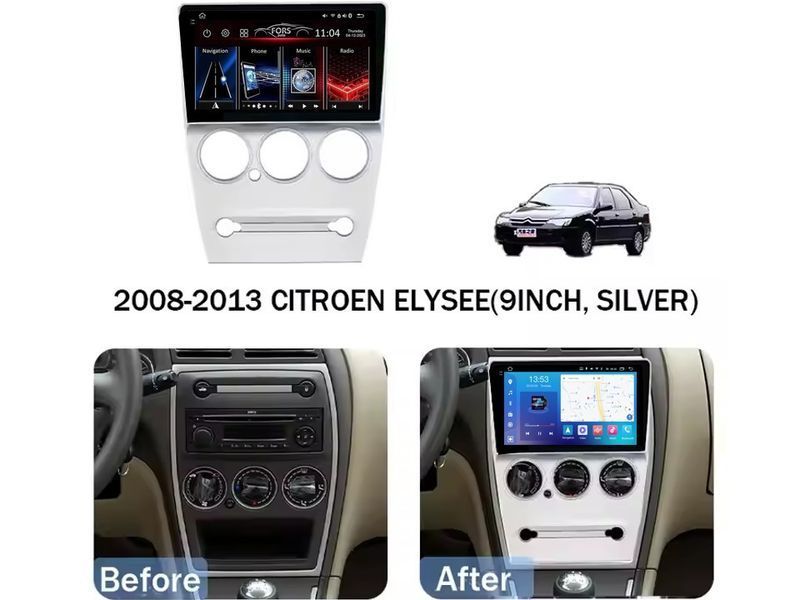 Штатна автомагнітола FORS.auto FS 4 PRO для Citroen C-Elysee (4+64Gb, 9", silver) 2008-2013 FA_FS-4476 фото