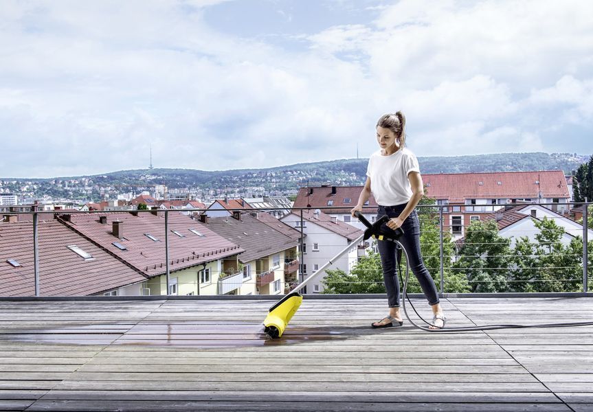 Щітка машина Karcher PCL 4 patio cleaner, 600Вт, щітка 30см, подача води (без акумулятора та зарядного) RC_1.644-000.0 фото