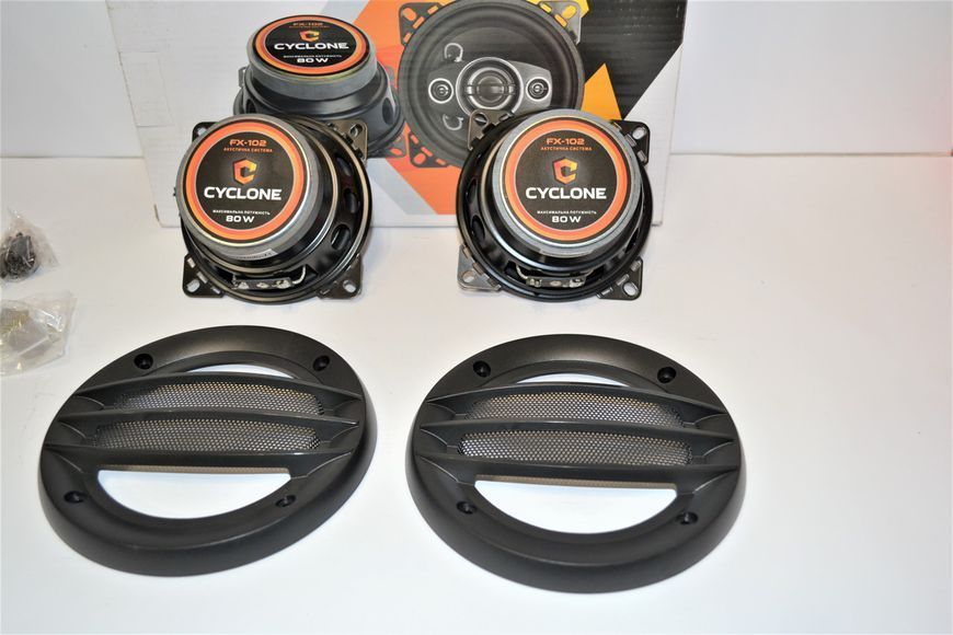 Автоакустика CYCLONE FX-102 2-х смугові динаміки 80W 10 см 4" CY_НФ-00001045 фото