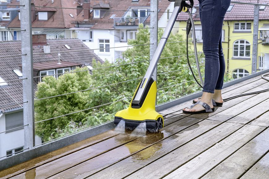 Щітка машина Karcher PCL 4 patio cleaner, 600Вт, щітка 30см, подача води (без акумулятора та зарядного) RC_1.644-000.0 фото