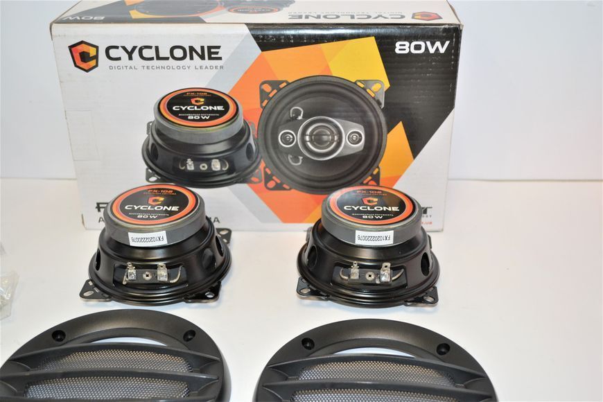 Автоакустика CYCLONE FX-102 2-х смугові динаміки 80W 10 см 4" CY_НФ-00001045 фото