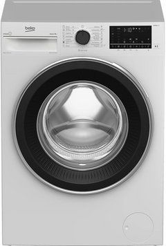 Стиральная машина Beko фронтальная, 8кг, 1400, A+++, 55см, дисплей, пар, инвертор, AutoDose, белый RC_B5WFU58436W фото
