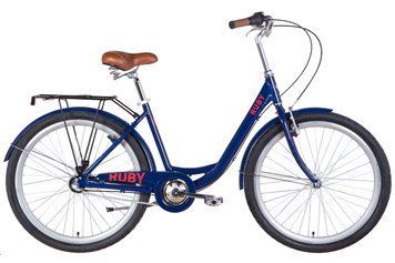 Велосипед AL 26" Dorozhnik RUBY планет. рама-17" темно-синій з багажником зад St, з крилом St 2022 SHIMANO NEXUS VT_OPS-D-26-208 фото