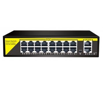 POE коммутатор Merlion 16 POE 10/100 + 2 RJ45 10/100/1000+ встроенный блок питания 52V 3.85A U_32832 фото