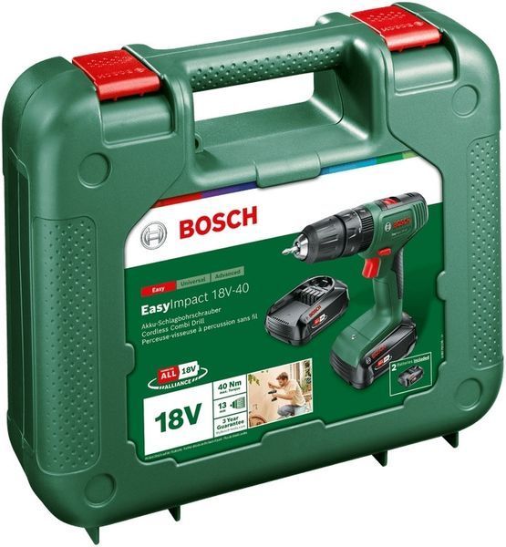 Bosch Шуруповерт-дрель аккумуляторная EasyImpact 18V-40 18В 2х1.5А&middot;час 20&middot;38Нм 0-430&middot;0-1650об&middot;мин кейс ЗП RC_0.603.9D8.102 фото