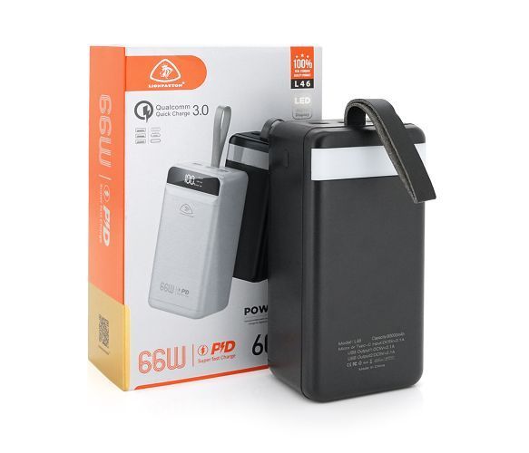 Повербанк LIONPATTON L66W 60000m Ач, Чорний U_34004 фото
