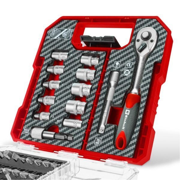 Einhell Набір біт та головок, 1/4" 4-13мм, 37шт, кейс RC_109022 фото