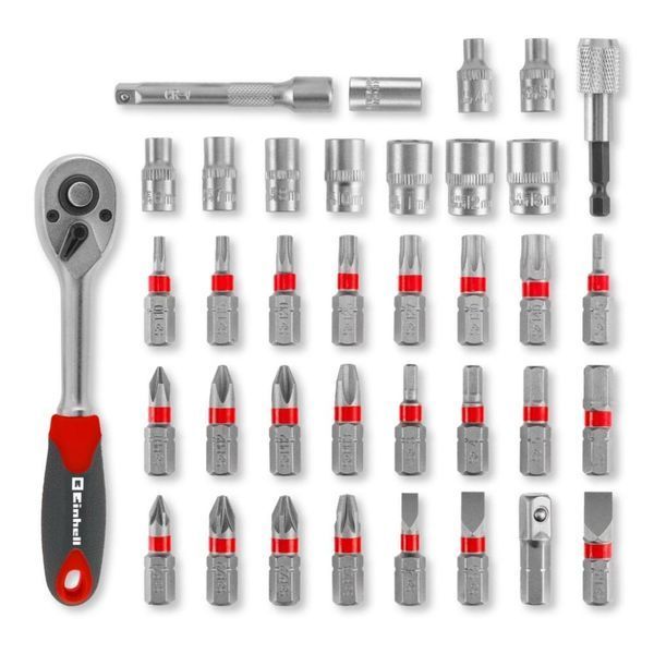 Einhell Набір біт та головок, 1/4" 4-13мм, 37шт, кейс RC_109022 фото