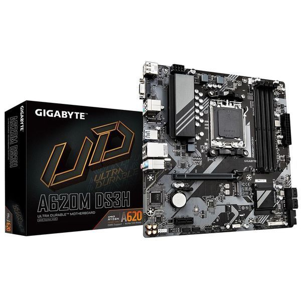 Материнская плата GIGABYTE A620M DS3H sAM5 A620 4xDDR5 M.2 HDMI DP mATX RC_A620M_DS3H фото