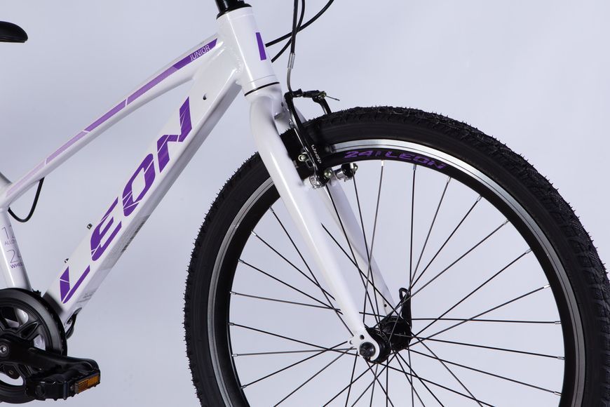 Велосипед AL 24" Leon JUNIOR Vbr CS рама-12" білий з бузковим 2025 VT_OPS-LN-24-105 фото