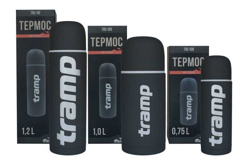 Термос TRAMP Soft Touch 1,2 л, сірий TM_TRC-110-grey фото