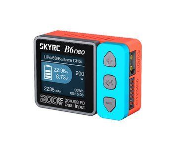 Універсальне ЗУ SKYRC B6Neo, 200W, 24V, 10A, LCD, балансир, від 1 до 6 осередків, DC/PD U_36894 фото