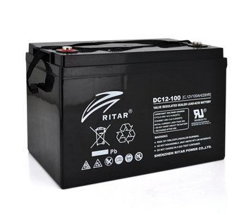 Акумуляторна батарея CARBON RITAR DC12-100C Black Case 12V 100 0Ah 2000-5000 циклів до 15 років термін U_14544 фото