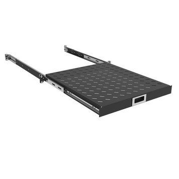 Полиця 19", 1U, висувна, глибиною 350-450 мм, чорна ZPAS RC_W-5841-25-01-350-161 фото
