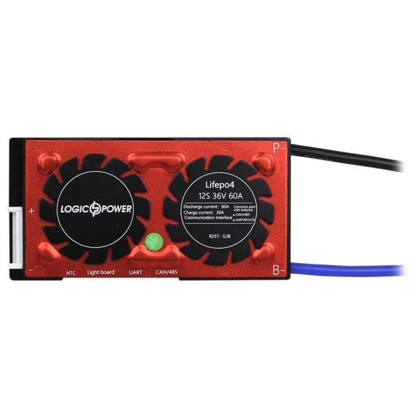 Smart BMS плата LP LiFePO4 36V 12S Dis 60A Ch 30A UART+RS485+CAN LP_16351 фото