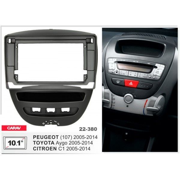 Переходная рамка CARAV 22-380 для Citroen C1 2005-2014,&nbsp;Peugeot 107 2005-2014, Toyota Aygo 2005-2014 AV_22-380 фото