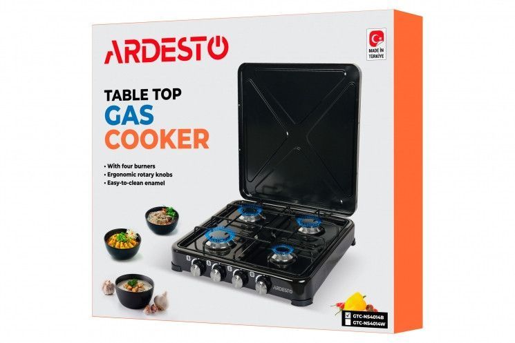 Плитка газова настільна Ardesto GTC-NS4014B GTC-NS4014B, тип газу LPG, 4 алюмін. пальника,чорний RC_GTC-NS4014B фото