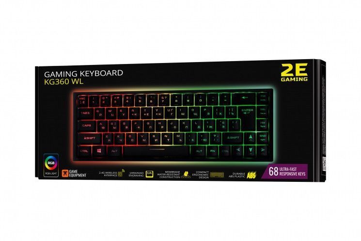 Клавиатура мембранная 2E GAMING KG360 68key RC_2E-KG360UBK фото